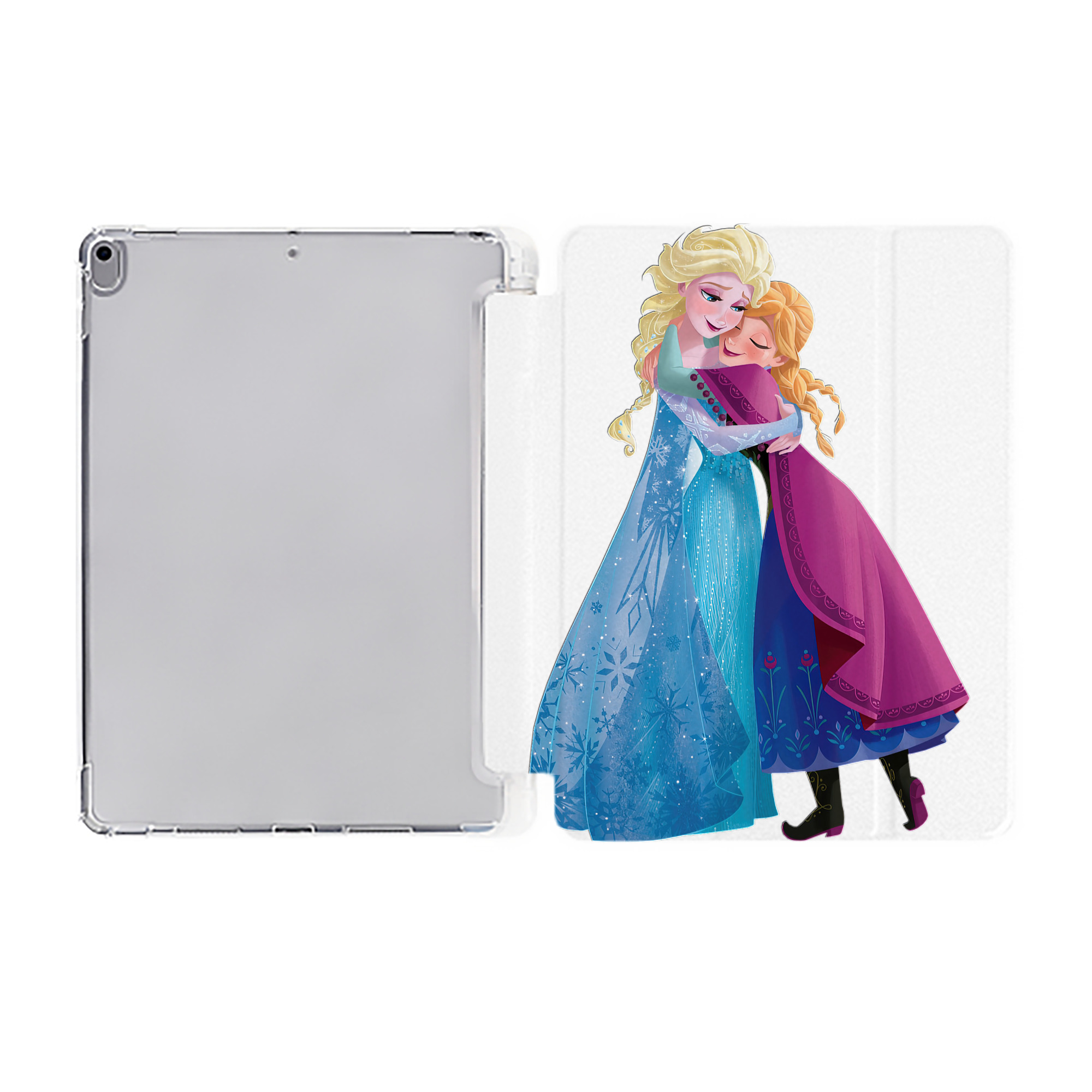 （画像用） アナと雪の女王 アンナ エルサ Frozen Anna Elsa IPad ケース ペン収納付き 三つ折りスタンド PUレザー×シリコン 対応機種9.5/10.5/10.9インチ